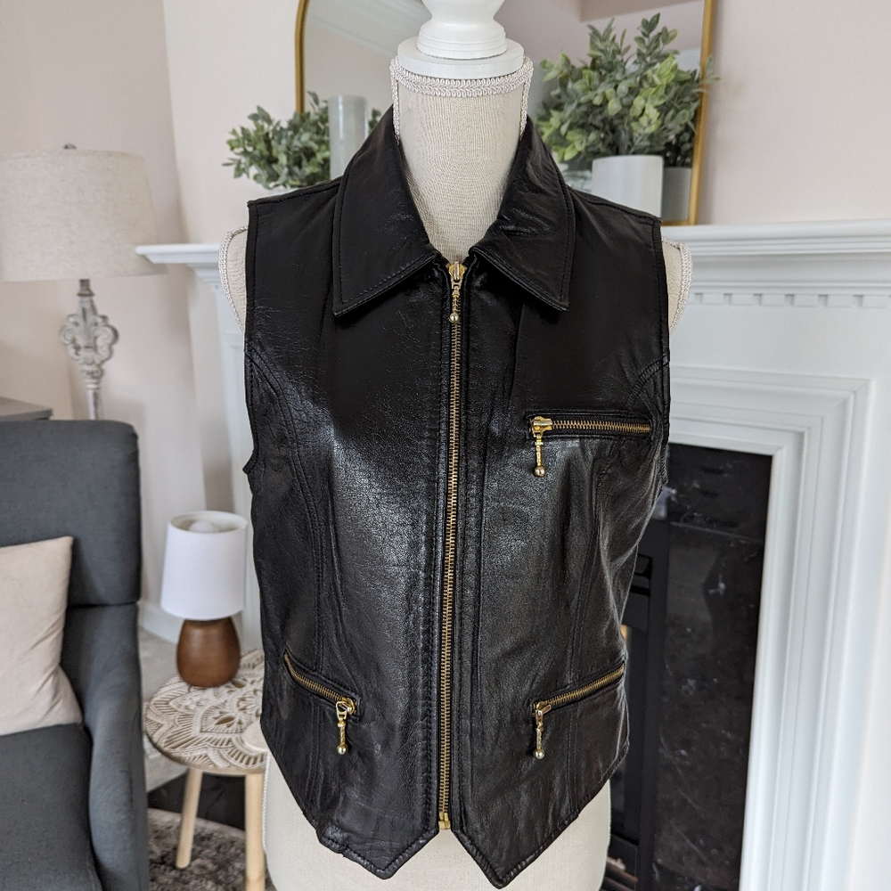 Studio Siena Women's Leather Vest size medium